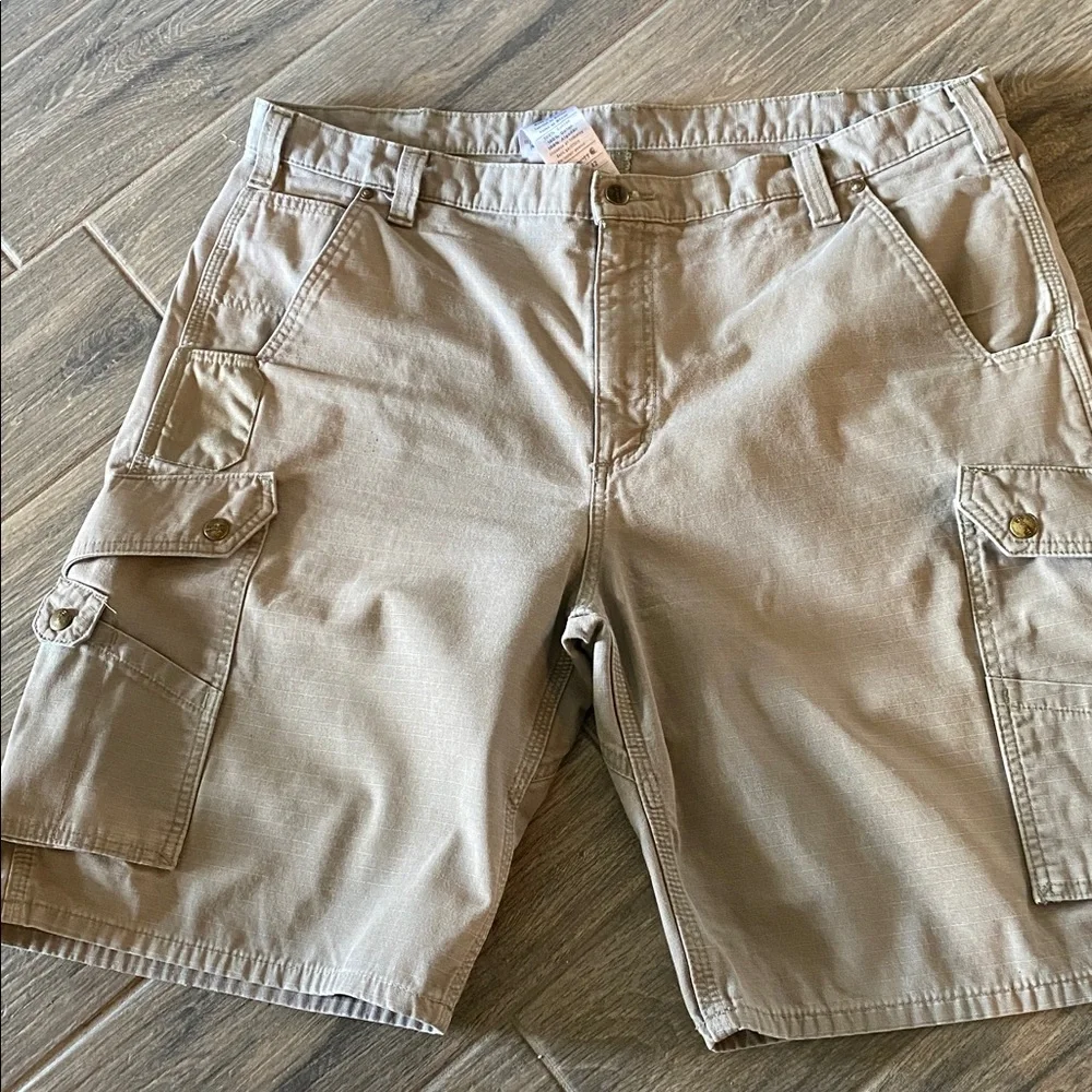 Men's Cargo Shorts - Tan and Olive Carhartt 42 Waist Relax Fit
